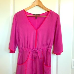 Silk red and pink BCBG Dress